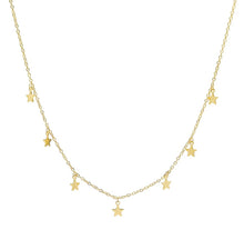 Load image into Gallery viewer, Gold plated star charm necklace with dainty stainless steel chain, celestial layering jewellery