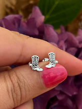 Load image into Gallery viewer, Sterling Silver Cowboy Boot Stud Earrings | 925 Silver Western Boot Earrings | Country Western Jewellery