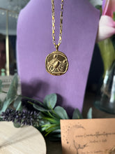 Load image into Gallery viewer, Celestial Zodiac Medallion Necklace – Scorpio
Gold Plated Stainless Steel | Waterproof, Adjustable, Hypoallergenic