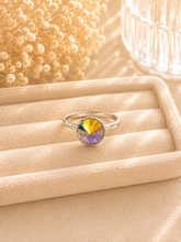 Load image into Gallery viewer, Aurora Borealis Crystal Statement Ring – 925 Sterling Silver | Iridescent Statement Ring