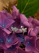 Load image into Gallery viewer, Sterling Silver Dragonfly Crystal Stud Earrings | 925 Silver Dragonfly Earrings | Nature Inspired Jewellery