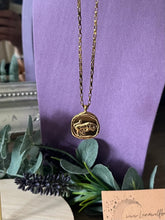 Load image into Gallery viewer, Celestial Zodiac Medallion Necklace – Taurus
Gold Plated Stainless Steel | Waterproof, Adjustable, Hypoallergenic