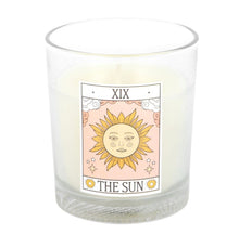 Load image into Gallery viewer, The Sun Vintage Tarot Rose Candle – Mystical Floral Scented Candle