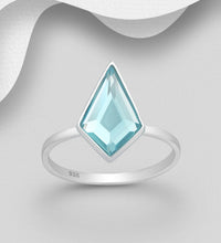 Load image into Gallery viewer, Sterling Silver Sparkle Ring with Austrian Crystal – Rose Pink