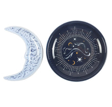Load image into Gallery viewer, Blue Moon Stacking Trinket Dish – Celestial Ceramic Jewellery & Crystal Holder