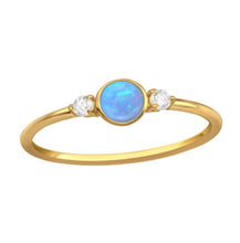 Load image into Gallery viewer, Gold Plated Pacific Opal Ring – Recycled Sterling Silver Statement Ring