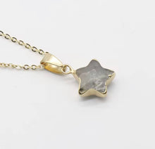 Load image into Gallery viewer, Milkystar Gem Necklace - Gold-Plated Stainless Steel with Healing Crystal Star Pendant