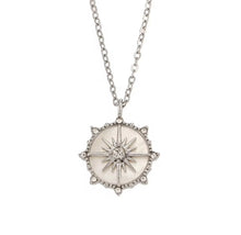 Load image into Gallery viewer, Celestial Star Compass Necklace – Gold or Silver Stainless Steel with Mother of Pearl Pendant