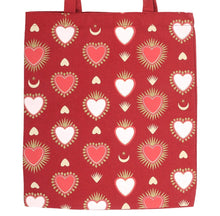 Load image into Gallery viewer, Sacred Heart Print Tote Bag – Reusable Polyester Shopper with Heart-Motif Design