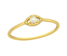 Load image into Gallery viewer, Opal Eye Gold Plated Sterling Silver Ring