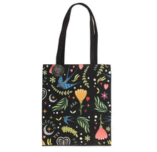 Load image into Gallery viewer, Midnight Bloom Polycotton Tote Bag – Reusable Floral Print Shopper Bag