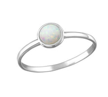 Load image into Gallery viewer, Opal Circle Sterling Silver Ring