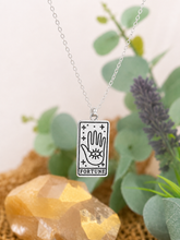 Load image into Gallery viewer, Fortune Tarot Pendant Necklace – Retro Mystic Card Jewellery (Gold or Silver)