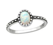 Load image into Gallery viewer, Oval Opal Vintage Style Sterling Silver Ring