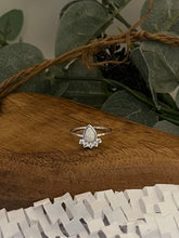 Load image into Gallery viewer, Pear drop Opal and Crystal Sterling Silver Ring