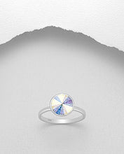 Load image into Gallery viewer, Aurora Borealis Crystal Statement Ring – 925 Sterling Silver | Iridescent Statement Ring