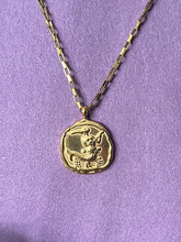 Load image into Gallery viewer, Celestial Zodiac Medallion Necklace – Virgo
Gold Plated Stainless Steel | Waterproof, Adjustable, Hypoallergenic