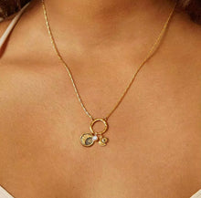 Load image into Gallery viewer, Create your own charm necklace
Charm holder and mix and match charms
Create your own style
Stainless steel gold plated jewellery
Waterproof tarnish free for everyday wear
Hamsa hand evil eye protection charms
Sun moon star charms
Birthstone charms January February March April May June July August September October November December