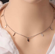 Load image into Gallery viewer, Dainty Lightning Bolt Charm Necklace – Stainless Steel with 18K Gold Plating or Silver | Celestial Layering Necklace