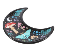 Load image into Gallery viewer, Side profile of ceramic jewellery dish with forest prin