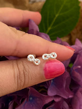 Load image into Gallery viewer, Sterling Silver Infinity Crystal Stud Earrings | 925 Silver Infinity Knot Earrings | Symbol of Forever Jewellery