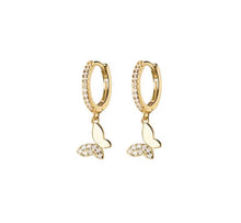Load image into Gallery viewer, Butterfly Huggie Earrings – Sterling Silver or Gold Plated Sterling Silver