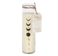 Load image into Gallery viewer, Moon Phase Coconut Tube Candle – Celestial Coconut Scented Ritual Candle