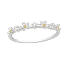 Load image into Gallery viewer, Sterling Silver Daisy Ring with Cubic Zirconia