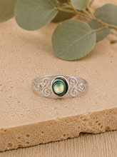 Load image into Gallery viewer, Scroll Abalone Shell Sterling Silver Ring