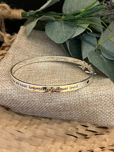 Load image into Gallery viewer, Meaningful Words Bangle ‘Never Forgotten’ Silver