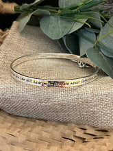 Load image into Gallery viewer, Meaningful Words Bangle ‘Never Forgotten’ Silver