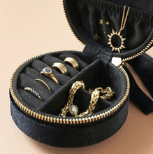 Load image into Gallery viewer, Starry Night Velvet Mini Round Jewellery Case

