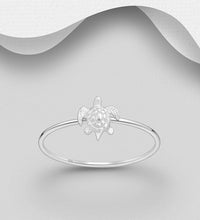 Load image into Gallery viewer, Sterling Silver Turtle Ring – 925 Silver Ocean Jewellery | Coastal Animal Ring
