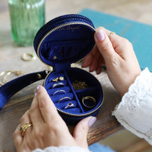 Load image into Gallery viewer, Starry Night Velvet Mini Round Jewellery Case
