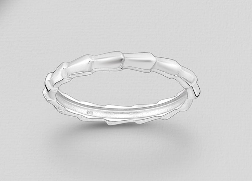 Bamboo Sterling Silver Band