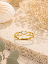 Load image into Gallery viewer, Eternity Heart Ring with Cubic Zirconia – 24ct Gold Plated Sterling Silver
