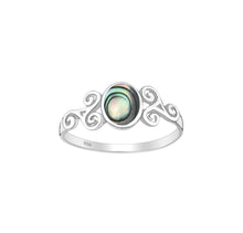 Load image into Gallery viewer, Scroll Abalone Shell Sterling Silver Ring
