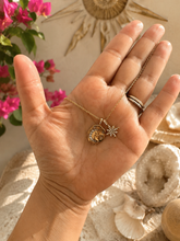 Load image into Gallery viewer, Celestial Moon &amp; Star Gold Plated Necklace | Stainless Steel Boho Ibiza Pendant Necklace
