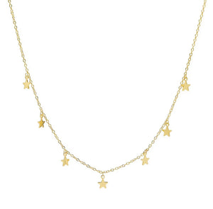 Gold plated star charm necklace with dainty stainless steel chain, celestial layering jewellery 