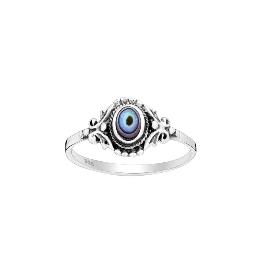 Filigree Abalone Sterling Silver Ring