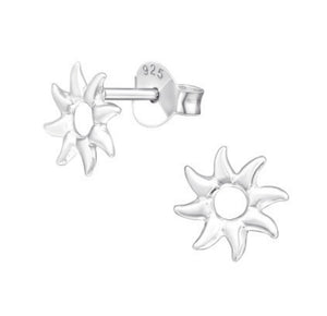 Sun Stud Earrings Sterling Silver