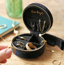 Load image into Gallery viewer, Starry Night Velvet Mini Round Jewellery Case
