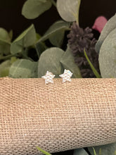 Load image into Gallery viewer, Hammered Star Stud Earrings 925 Sterling Silver
