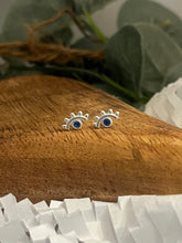 Load image into Gallery viewer, Blue Evil Eye Stud Earrings Sterling Silver
