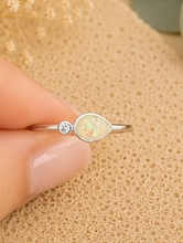Load image into Gallery viewer, Pear Opal and Crystal Ring 925 Sterling Silver
