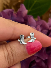 Load image into Gallery viewer, Cowboy Boot 925 Sterling Silver Stud Earrings
