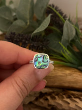 Load image into Gallery viewer, Sterling Silver and Abalone Large Square Ring
