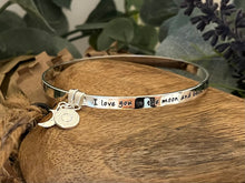 Load image into Gallery viewer, Lisa Angel Meaningful Words Bangle ‘Sun and Moon’ Silver
