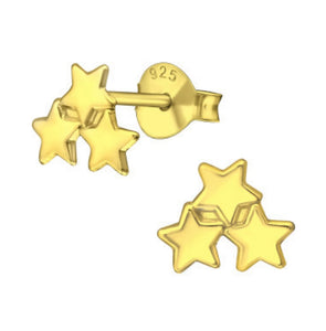 Star Cluster Stud Gold Plated Sterling Silver