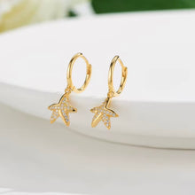 Load image into Gallery viewer, Starfish Huggie Earrings in Sterling Silver &amp; Gold-Plated Sterling Silver – Dainty Ocean-Inspired Jewelry
